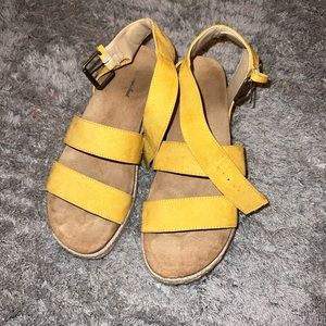 Platform yellow sandals